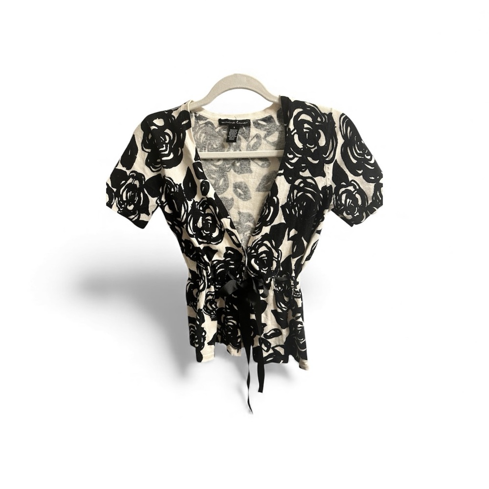 Marina Luna Black Floral Blouse